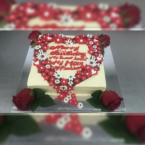 Heart Flowers Designer Cake - Arabian Petals (2208664879162)