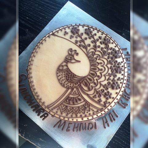 Peacock Mehndi Cake - CWD - Arabian Petals (2207863898170)