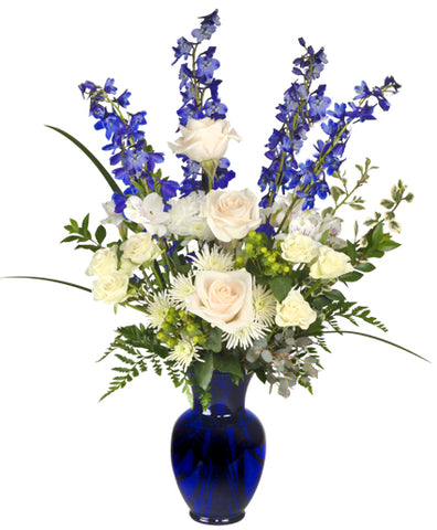 Special White Roses with Blue Flowers - Arabian Petals (5353947660452)