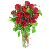 12 Rose Vase with  GODIVA Heart Chocolate Gift Box - Arabian Petals (4534874112045)