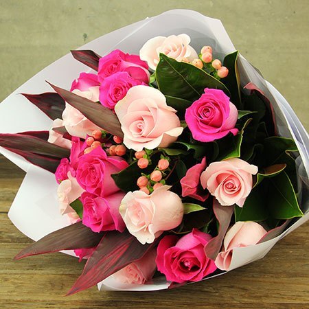 Pink Rose and Berry Bouquet - Arabian Petals (4746380345389)