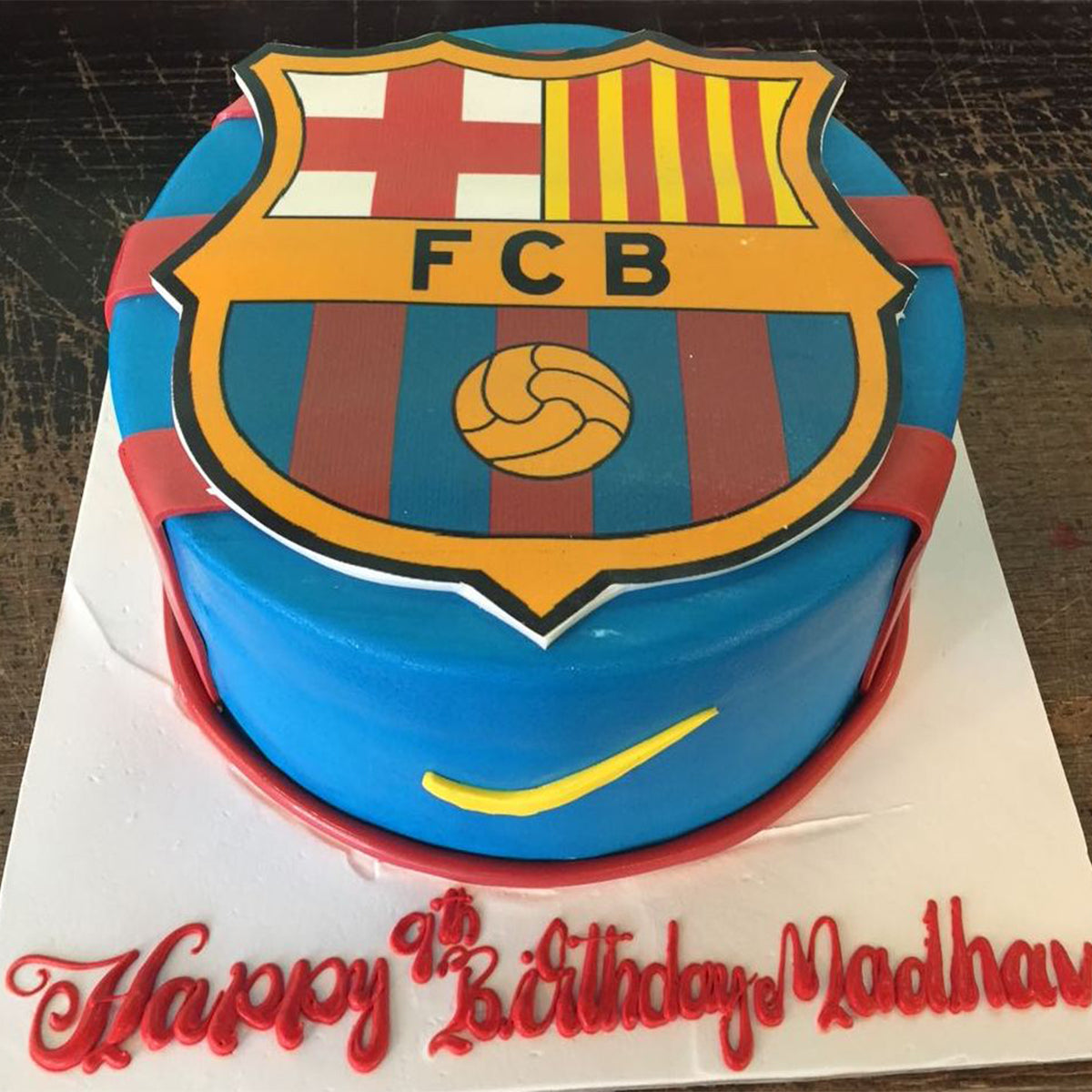 Barcelona Football Theme Cake