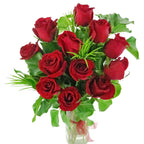 12 Rose Vase with  GODIVA Heart Chocolate Gift Box - Arabian Petals (4534874112045)