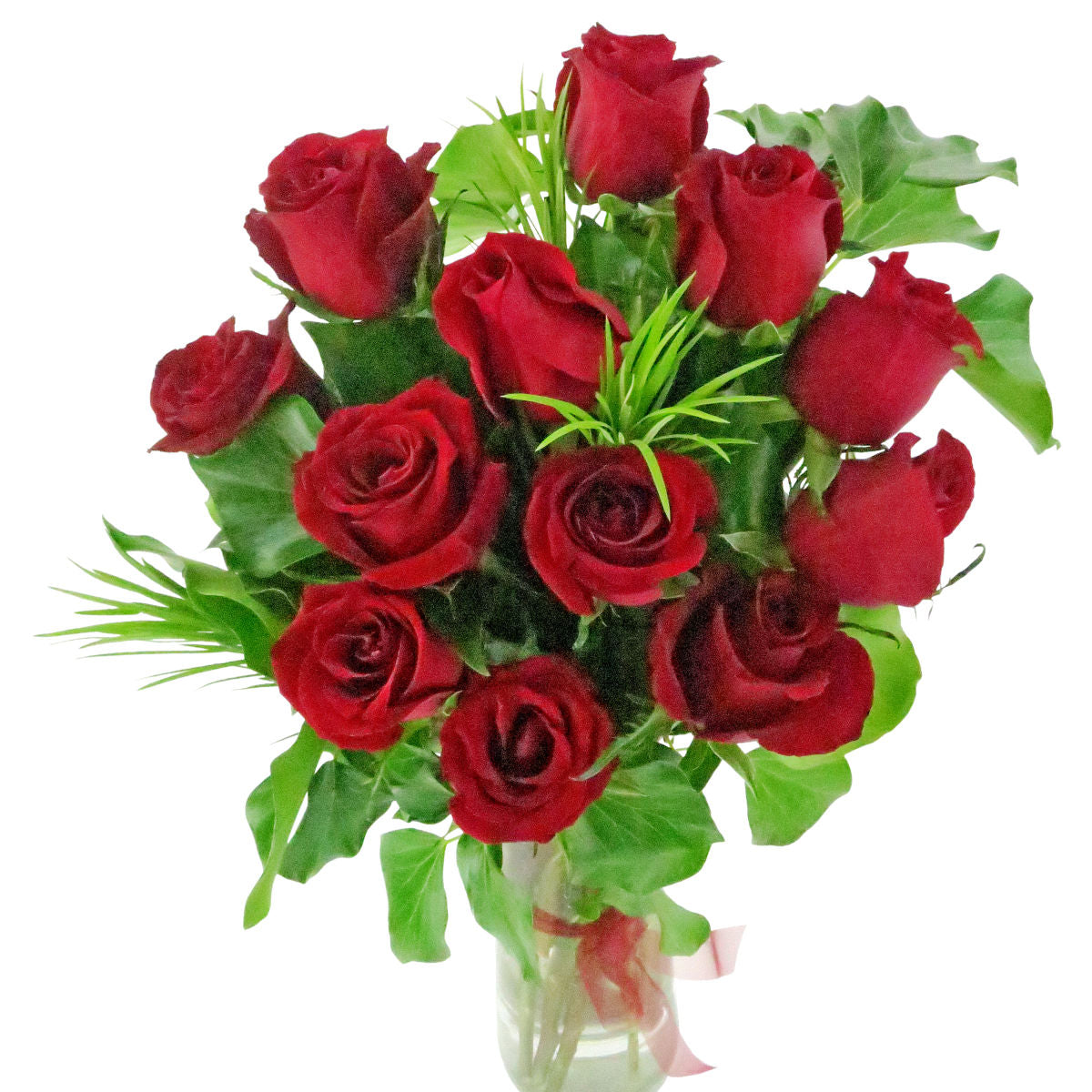 12 Rose Vase with  GODIVA Heart Chocolate Gift Box - Arabian Petals (4534874112045)